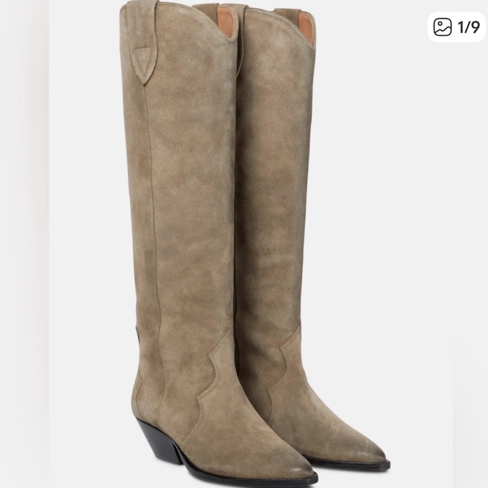 Isabel Marant Denvee Beige Suede Heeled Boots